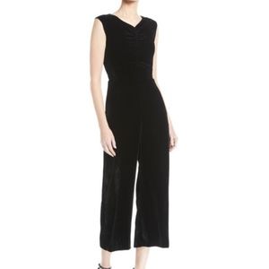Rebecca Taylor Black Crushed Velvet Jumpsuit